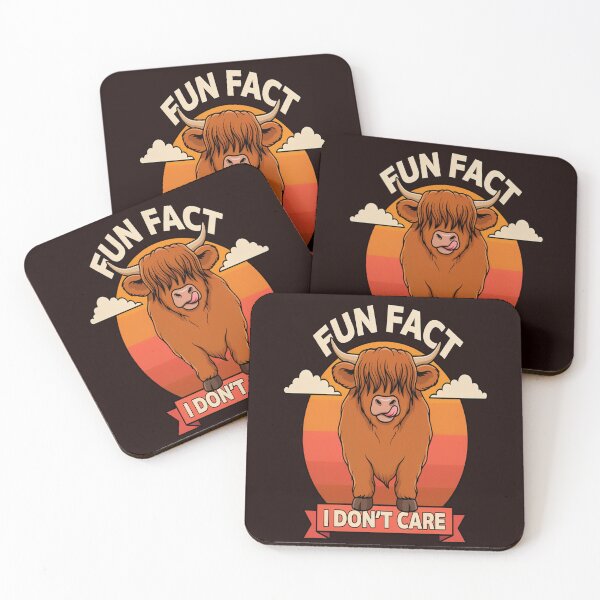 Item preview, Funny Highland Cow Fun Fact I Don't Care Cartoon Art Design designed and sold by fantasticdesign.