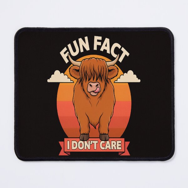 Item preview, Funny Highland Cow Fun Fact I Don't Care Cartoon Art Design designed and sold by fantasticdesign.