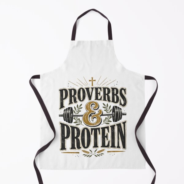 Item preview, Proverbs and Protein Faith Fitness Funny Gym Design,Christian Workout Motivation Fitness Lover, Gym Humor Scripture designed and sold by Teeture.