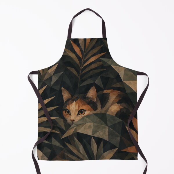 Item preview, Fearful Calico Stray Cat Hiding Among the Plants designed and sold by Mindworx21.
