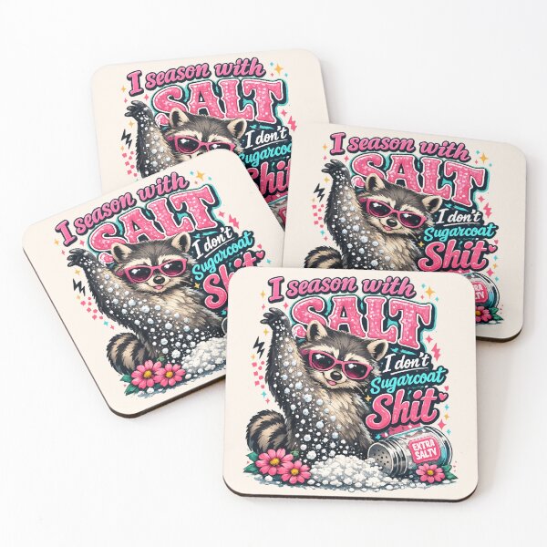 Item preview, Funny Sarcastic Raccoon - I Season With Salt, I Don't Sugarcoat Shit designed and sold by legendaryskins.