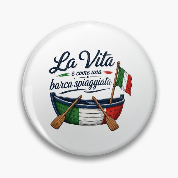 Item preview, La Vita è Come una Barca Spiaggiata – Vintage Italian Rowboat with Italian Flag designed and sold by RipantinaFantasy .