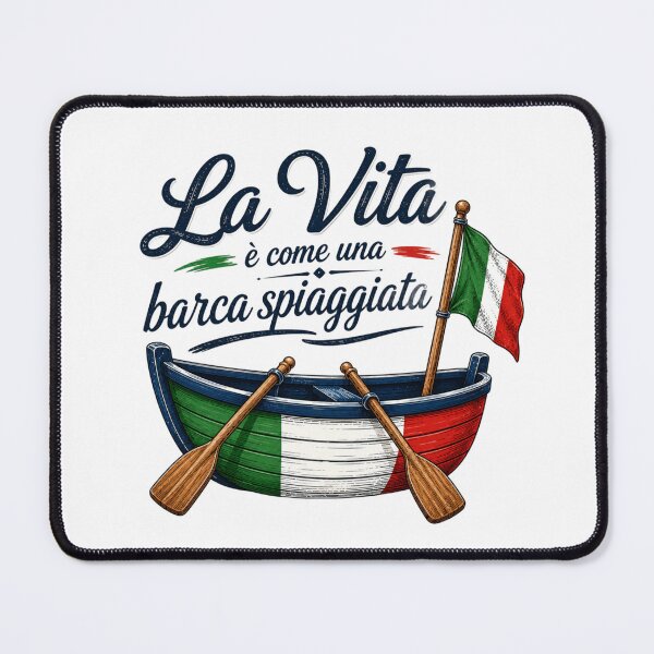 Item preview, La Vita è Come una Barca Spiaggiata – Vintage Italian Rowboat with Italian Flag designed and sold by RipantinaFantasy .