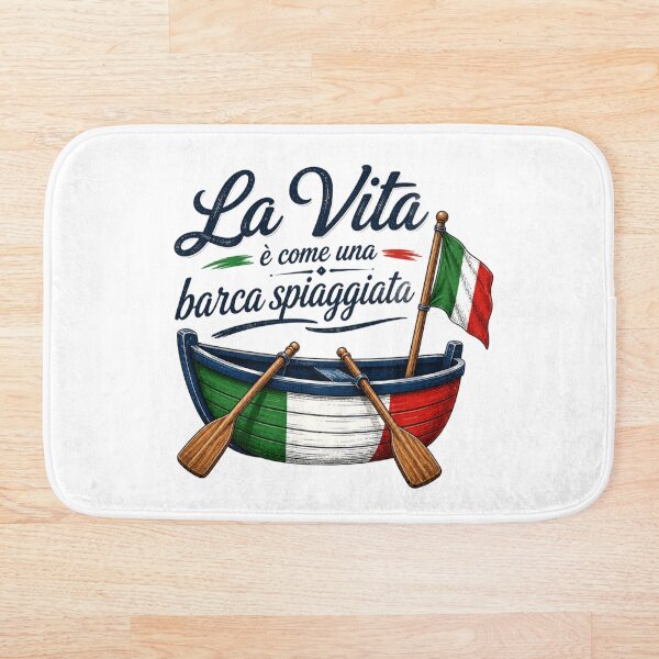 Item preview, La Vita è Come una Barca Spiaggiata – Vintage Italian Rowboat with Italian Flag designed and sold by RipantinaFantasy .