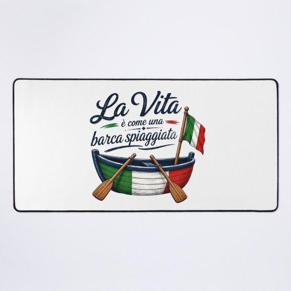 Item preview, La Vita è Come una Barca Spiaggiata – Vintage Italian Rowboat with Italian Flag designed and sold by RipantinaFantasy .
