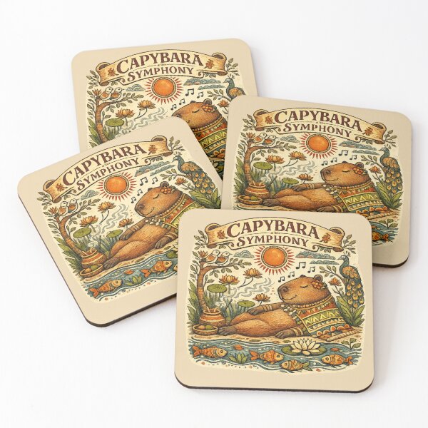 Item preview, Capybara Symphony – Cozy Folk Art Nature Music Capybara Vintage Cottagecore Illustration designed and sold by HOUSE OF TIST.