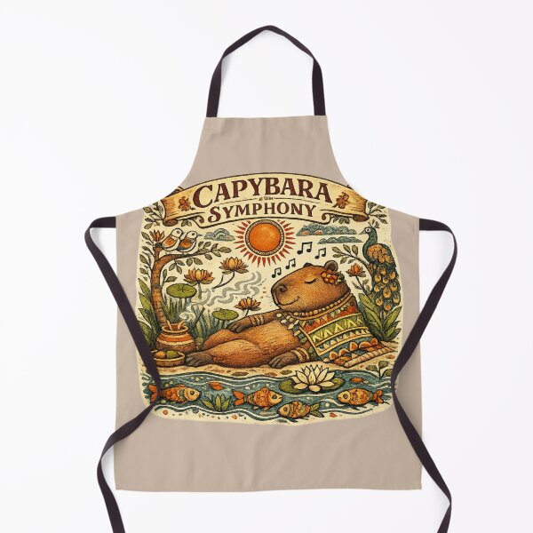 Item preview, Capybara Symphony – Cozy Folk Art Nature Music Capybara Vintage Cottagecore Illustration designed and sold by HOUSE OF TIST.