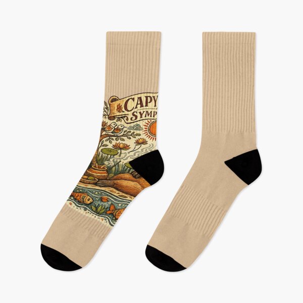 Item preview, Capybara Symphony – Cozy Folk Art Nature Music Capybara Vintage Cottagecore Illustration designed and sold by HOUSE OF TIST.