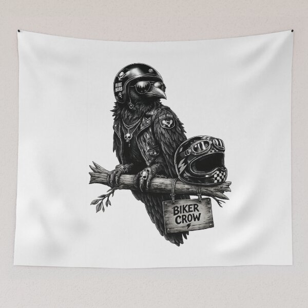 Item preview, Biker Crow | Cool Motorcycle Bird Illustration designed and sold by NucciCollective.