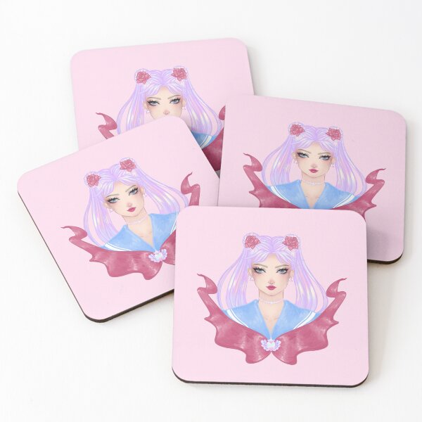 Item preview, Magical Girl Portrait Digital Artwork, Cozy Pink Aesthetic Decor & Stationery designed and sold by SpringTeaDesigns.