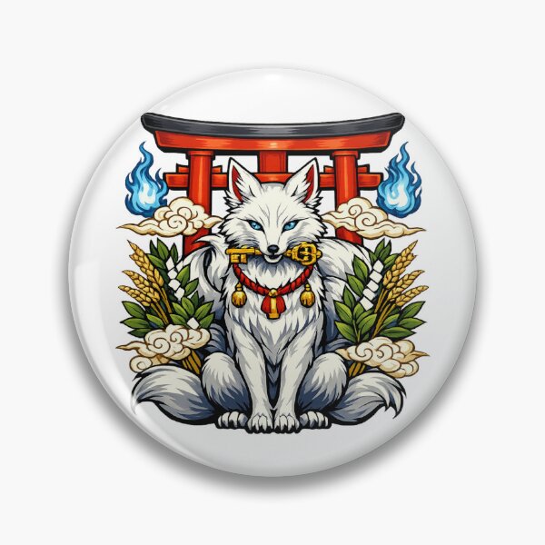 Item preview, Sacred Kitsune Guardian | Japanese Fox Spirit | Inari Shrine | Mystic White Fox | Shinto Yokai | Anime Aesthetic | Japanese Folklore designed and sold by MrDev.