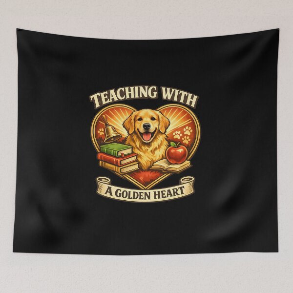 Item preview, Teaching With a Golden Heart – Golden Retriever Teacher Dog Lover Back to School Design designed and sold by Sahil Randhawa.