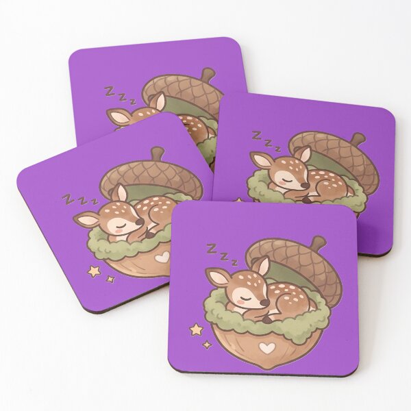 Item preview, Kawaii Sleepy Deer in Acorn Art designed and sold by RADesignHub.