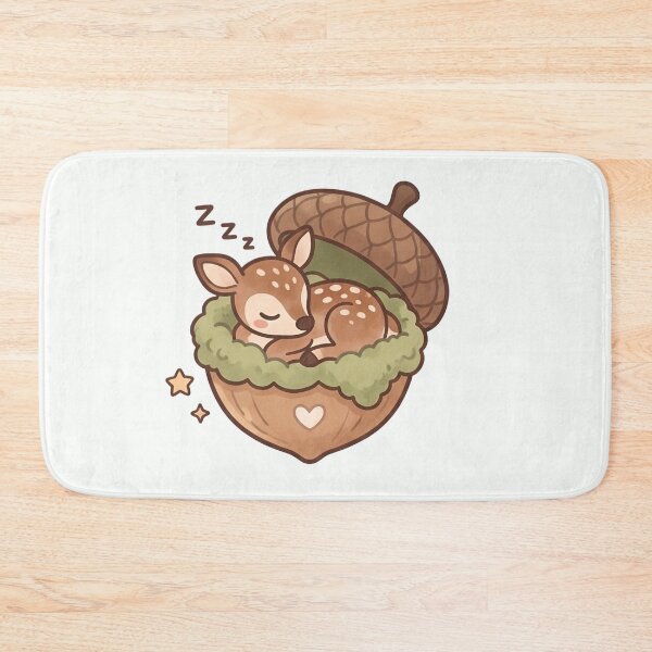 Item preview, Kawaii Sleepy Deer in Acorn Art designed and sold by RADesignHub.