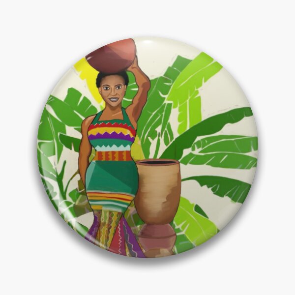 Item preview, African woman with pot on her head designed and sold by DARKOENT.