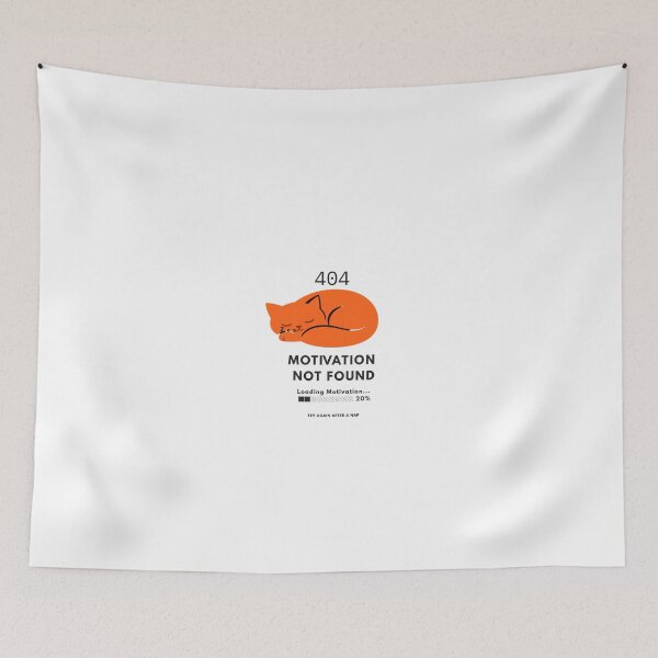 Item preview, 404 Motivation Not Found Funny Sleeping Cat Sticker | Cute Lazy Cat Meme | Programmer & Student Gift designed and sold by Savage Cat Quotes.