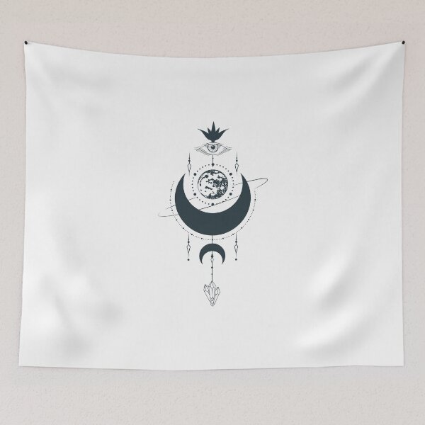 Item preview, Third Eye Cosmic Moon and Crystal Spiritual Occult Art designed and sold by Krasnovaovaova.