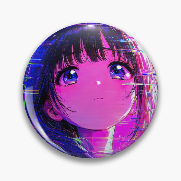 Item preview, Glitch Art Cyberpunk Anime Girl with Psychedelic Mask designed and sold by Sergii Davydenko.