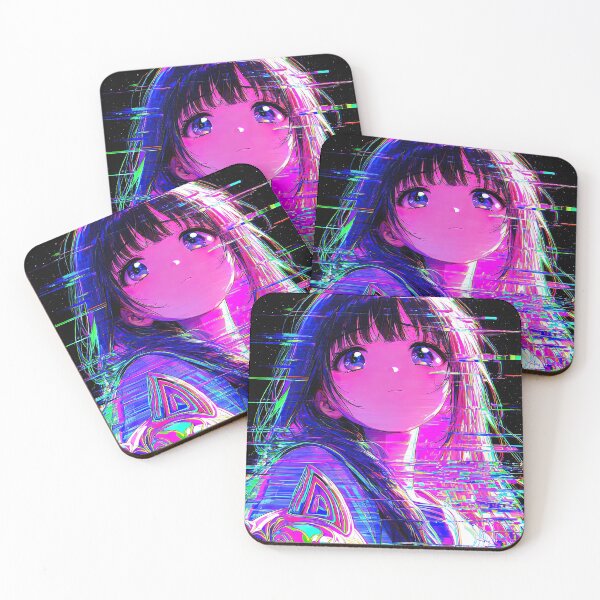 Item preview, Glitch Art Cyberpunk Anime Girl with Psychedelic Mask designed and sold by Sergii Davydenko.