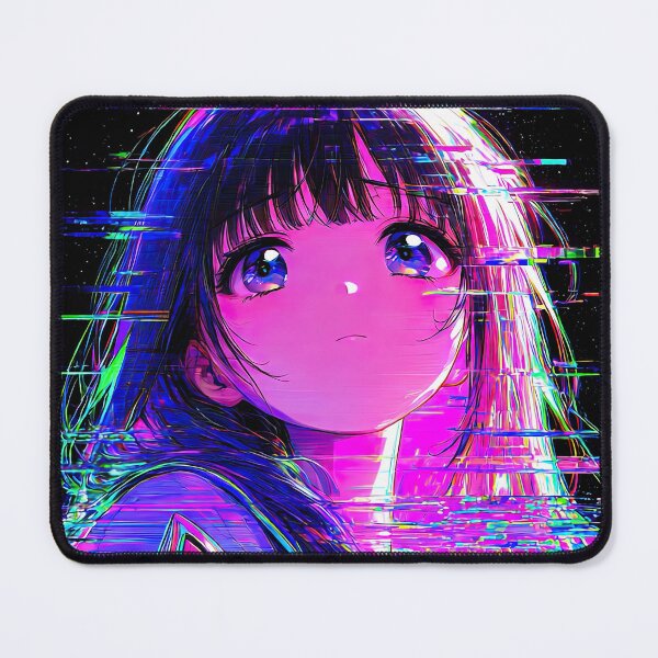 Item preview, Glitch Art Cyberpunk Anime Girl with Psychedelic Mask designed and sold by Sergii Davydenko.
