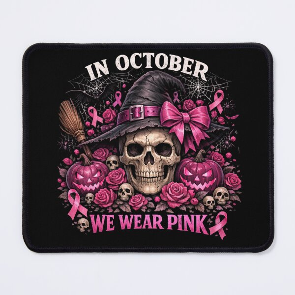 Item preview, In October We Wear Pink – Halloween Breast Cancer Awareness Design designed and sold by RIOT SUPPLY CO.