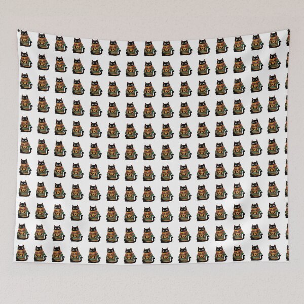 Item preview, Cozy Black Cat Coffee Lover Retro Sweater Winter Illustration designed and sold by Moizento.