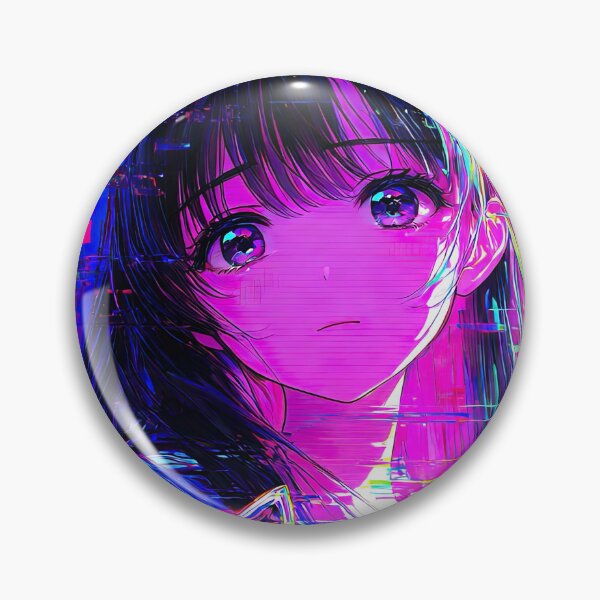 Artikelvorschau, Glitch-Art-Cyberpunk-Anime-Mädchen mit psychedelischer Maske entworfen und verkauft von Sergii Davydenko.