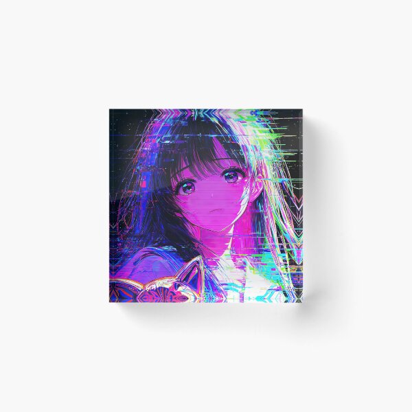 Item preview, Glitch Art Cyberpunk Anime Girl with Psychedelic Mask designed and sold by Sergii Davydenko.