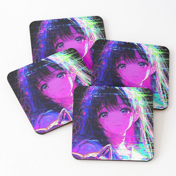 Item preview, Glitch Art Cyberpunk Anime Girl with Psychedelic Mask designed and sold by Sergii Davydenko.