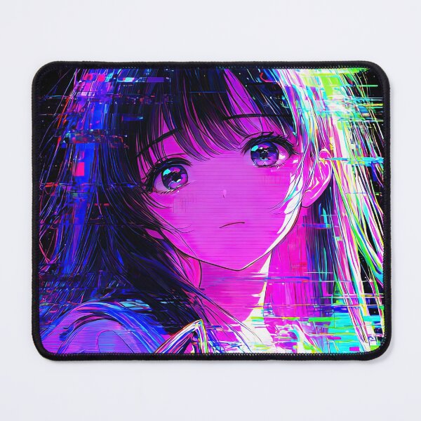Item preview, Glitch Art Cyberpunk Anime Girl with Psychedelic Mask designed and sold by Sergii Davydenko.