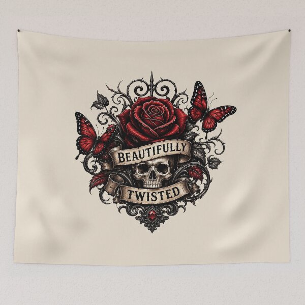 Item preview, Gothic skull and roses designed and sold by FatBirdie.
