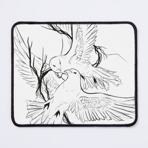 Item preview, Love Birds – Romantic Doves Line Art Illustration designed and sold by Evv_u.