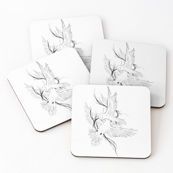 Item preview, Love Birds – Romantic Doves Line Art Illustration designed and sold by Evv_u.