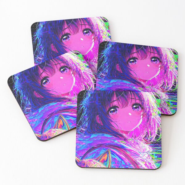 Item preview, Glitch Art Cyberpunk Anime Girl with Psychedelic Mask designed and sold by Sergii Davydenko.