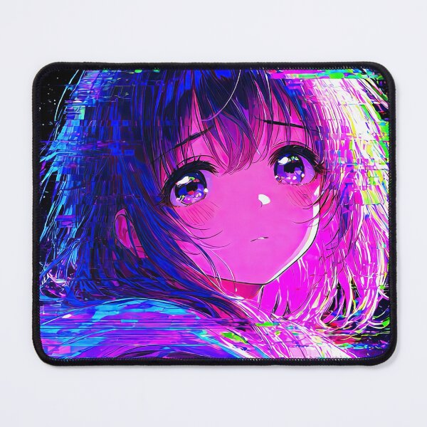 Item preview, Glitch Art Cyberpunk Anime Girl with Psychedelic Mask designed and sold by Sergii Davydenko.