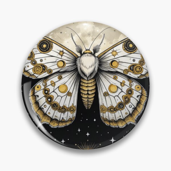 Item preview, Luna Moth Cosmic - Gold and White Mystical Illustration designed and sold by NeuralAuraArts.