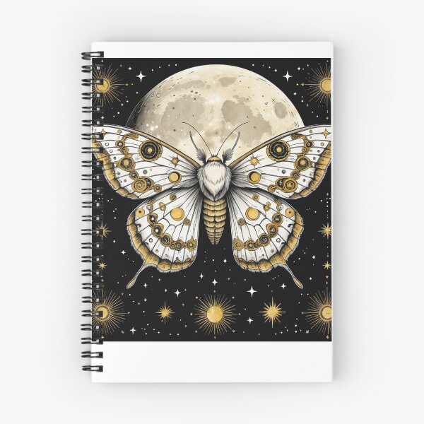 Item preview, Luna Moth Cosmic - Gold and White Mystical Illustration designed and sold by NeuralAuraArts.