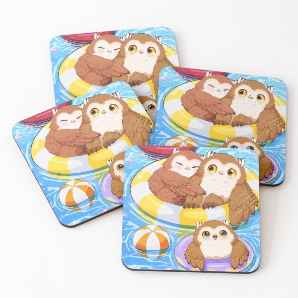 Item preview, family of owls at the pool designed and sold by pioupiooou.