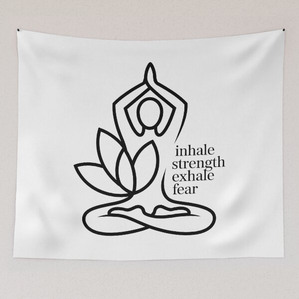 Item preview, Inhale Strength Exhale Fear Line Art designed and sold by 108stillness.