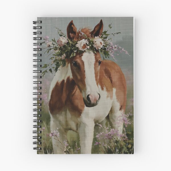 Item preview, Floral Horse Foal Oil Painting | Cute Baby Horse with Flower Crown | Spring Meadow Wall Art | Cottagecore Equestrian Decor designed and sold by Artforhorse.