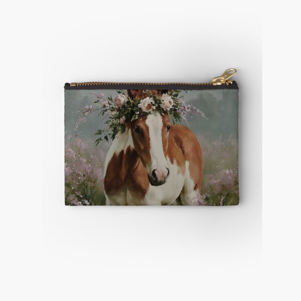 Item preview, Floral Horse Foal Oil Painting | Cute Baby Horse with Flower Crown | Spring Meadow Wall Art | Cottagecore Equestrian Decor designed and sold by Artforhorse.