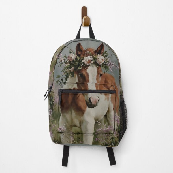 Item preview, Floral Horse Foal Oil Painting | Cute Baby Horse with Flower Crown | Spring Meadow Wall Art | Cottagecore Equestrian Decor designed and sold by Artforhorse.