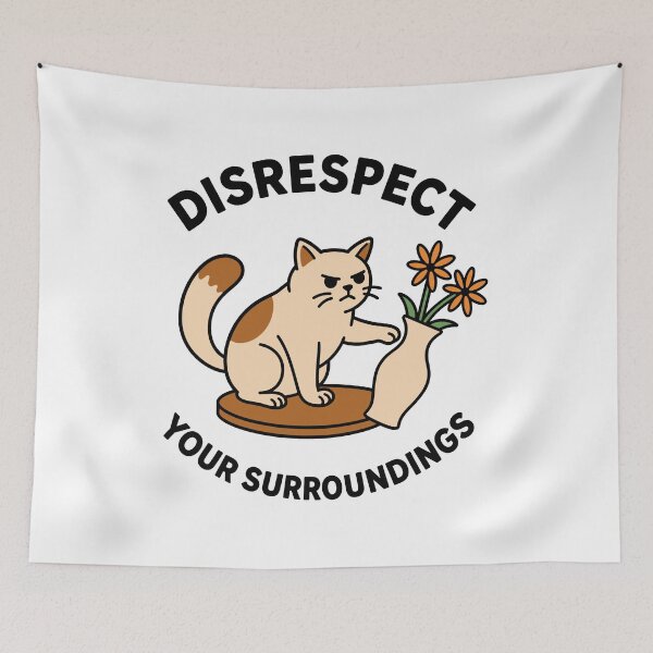 Item preview, Disrespect Your Surroundings Funny Cat Meme Rebel Attitude designed and sold by gunaone-design.