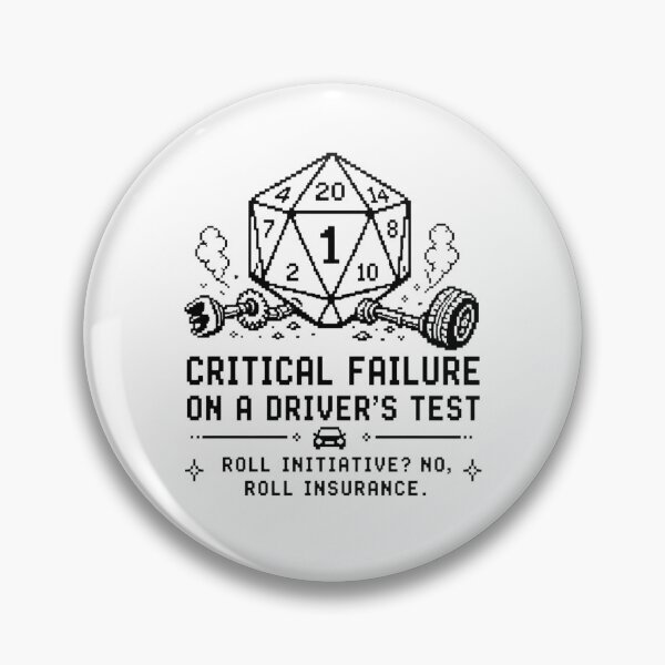 Item preview, Critical Failure on a Driver’s Test - Funny D&D Dice Shirt designed and sold by deag1e ⭐.