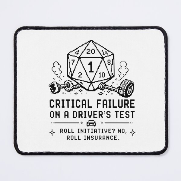 Item preview, Critical Failure on a Driver’s Test - Funny D&D Dice Shirt designed and sold by deag1e ⭐.