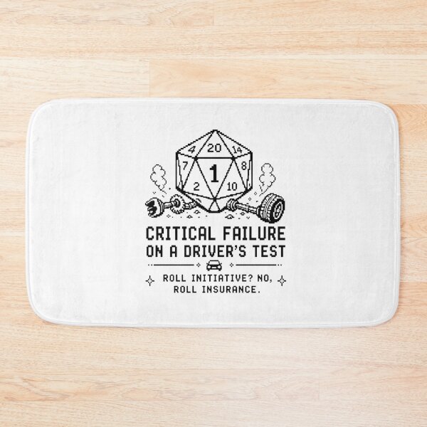 Item preview, Critical Failure on a Driver’s Test - Funny D&D Dice Shirt designed and sold by deag1e ⭐.
