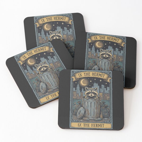 Item preview, Funny Tarot Trash Panda Card IX The Hermit designed and sold by legendaryskins.