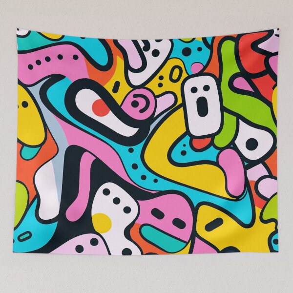 Item preview, Color Splash Doodle Pattern – Bold Abstract Pop Art Seamless Design designed and sold by IMuDesigner.