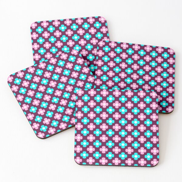 Item preview, Retro Mod Flower Pattern | Pink & Teal Floral Seamless Design designed and sold by ravenwildstudio.