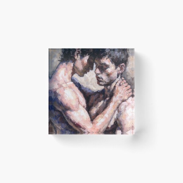 Item preview, Impasto Romance – Intimate Queer Oil Painting Fine Art designed and sold by gayishdesign.